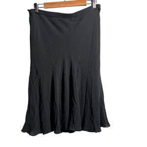 VTG Banana Republic Silk Black Skirt Y2K Whimsigoth Goth Minimalist '04 Basic 12